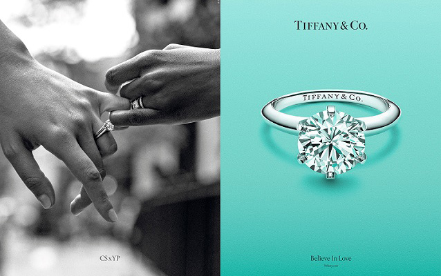 Tiffany & Co diamond ring advertisement